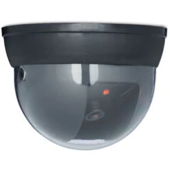 Relaxdays Fausse Caméra Surveillance 360 Degré Lampe LED Caméra Factice, Noir
