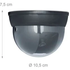 Relaxdays Fausse Caméra Surveillance 360 Degré Lampe LED Caméra Factice, Noir -Dahuace Boutique 10366964 4