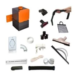 Aspiration Centralisée BEFLEXX 230V Garantie 2 Ans Pour Camping-car, Caravane, Bateau + Set 5 Accessoires + 1 Flexible Extensible 8 M + Kit 1 Prise Grand Clapet Blanc Pour Centrale Beflexx