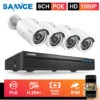 SANNCE Système De Sécurité Vidéo En Réseau PoE 1080P FHD, Surveillance NVR 8CH 5MP Avec Compression Vidéo H.264 + Caméras Résistantes Aux Intempéries 1080P HD 4 Caméras - Sans Disque Dur -Dahuace Boutique 13970151 1