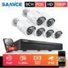 SANNCE Système De Sécurité Vidéo En Réseau PoE 1080P FHD, Surveillance NVR 8CH 5MP Avec Compression Vidéo H.264 + Caméras Résistantes Aux Intempéries 1080P HD 6 Caméras – 2TB -Dahuace Boutique 13970156 1