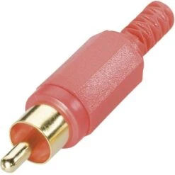 Cinch/RCA Mâle, Droit BKL Electronic 0104002/T Nombre De Pôles (num): 2 Rouge 1 Pc(s) D15086