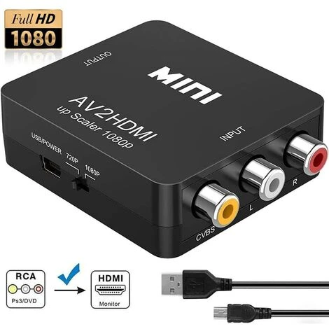 LITZEE Convertisseur RCA Vers HDMI FAERSI 1080P Mini RCA Composite CVBS AV Vers HDMI Vidéo Audio Convertisseur Pour Prise En Charge PAL/NTSC Avec Câble USB Pour PC PC Portable Xbox PS4 TV VHS VCR DVD 3 LITZEE Convertisseur RCA Vers HDMI FAERSI 1080P Mini RCA Composite CVBS AV Vers HDMI Vidéo Audio Convertisseur Pour Prise En Charge PAL/NTSC Avec Câble USB Pour PC PC Portable Xbox PS4 TV VHS VCR DVD