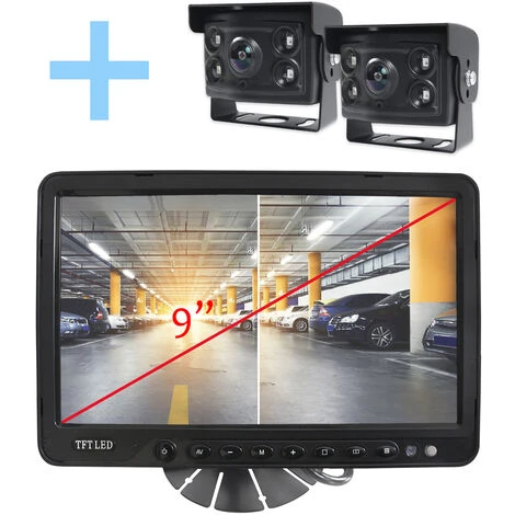 Rear View And Reverse View System Yatek Pour Tous Les Types De Véhicules, écran 9 Avec 4 Entrées, Comprend 2 Caméras à Angle De 170° Avec Vision Nocturne. 3 Rear View And Reverse View System Yatek Pour Tous Les Types De Véhicules, écran 9 Avec 4 Entrées, Comprend 2 Caméras à Angle De 170° Avec Vision Nocturne.