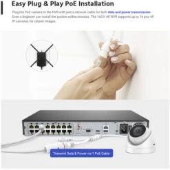 ANNKE 16CH Système De Sécurité Vidéo Réseau Super HD PoE 5MP 8 Caméras Style B – Sans Disque Dur -Dahuace Boutique 27420736 3