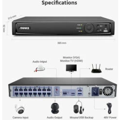 ANNKE 16CH Système De Sécurité Vidéo Réseau Super HD PoE 5MP 8 Caméras Style B – Sans Disque Dur -Dahuace Boutique 27420736 4