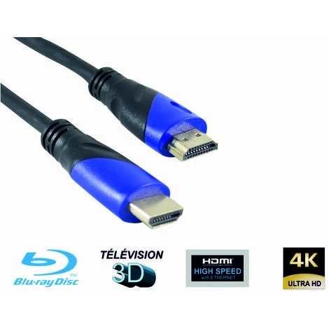 Câble HDMI 2.0 High Speed 1,5m Full HDTV 4K - Garantie 10 Ans 4 Câble HDMI 2.0 High Speed 1,5m Full HDTV 4K - Garantie 10 Ans – Image 2
