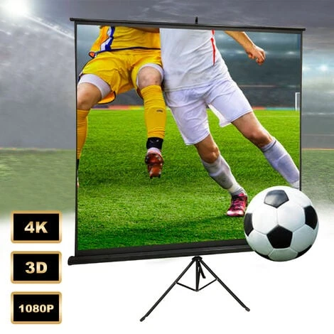 Écran Pour Projecteur, Ecran De Projection, 190 X 190 Cm, Avec Trépied Noir, Matériau: Tissu En Nylon, Acier 3 Écran Pour Projecteur, Ecran De Projection, 190 X 190 Cm, Avec Trépied Noir, Matériau: Tissu En Nylon, Acier