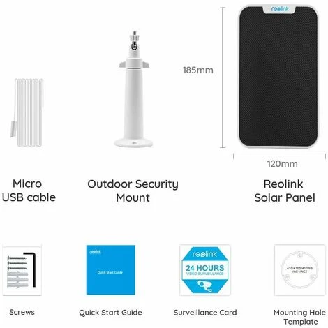 Reolink Panneau Solaire Alimentation En Continu Uniquement Les Caméras Surveillance Sur Batteries, Support Réglable Étanche, Avec Câble De 4 Mètres, Blanc 7 Reolink Panneau Solaire Alimentation En Continu Uniquement Les Caméras Surveillance Sur Batteries, Support Réglable Étanche, Avec Câble De 4 Mètres, Blanc – Image 5