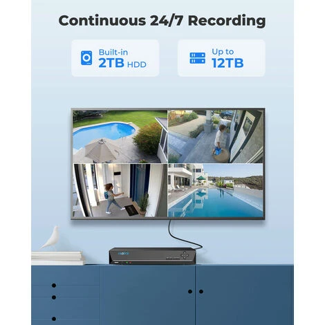 Reolink Kit De Vidéosurveillance 4K 8MP Détection De Personne Et Véhicule, 8CH PoE NVR 2To HDD Système De Sécurité Filaire,RLK8-800D4-A 7 Reolink Kit De Vidéosurveillance 4K 8MP Détection De Personne Et Véhicule, 8CH PoE NVR 2To HDD Système De Sécurité Filaire,RLK8-800D4-A – Image 5