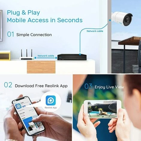 Reolink Caméra De Sécurité PoE NVR Enregistreur 8 Canaux à Domicile Avec Disque Dur De 2TO Supportez 4MP 5MP Ou 8MP IP Caméra, RLN8-410 6 Reolink Caméra De Sécurité PoE NVR Enregistreur 8 Canaux à Domicile Avec Disque Dur De 2TO Supportez 4MP 5MP Ou 8MP IP Caméra, RLN8-410 – Image 4