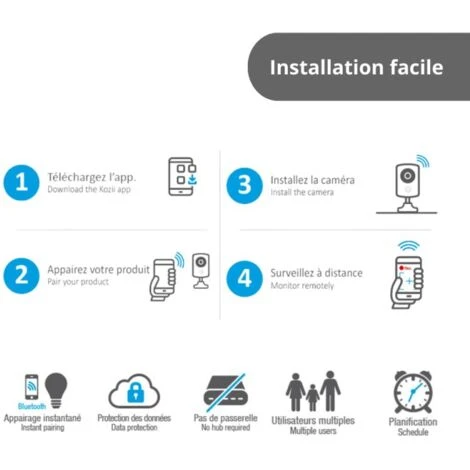 KOZii - Caméra Connectée KOZII HD 720p Avec Détecteur De Mouvement Intégré - KCAM720 6 KOZii - Caméra Connectée KOZII HD 720p Avec Détecteur De Mouvement Intégré - KCAM720 – Image 4