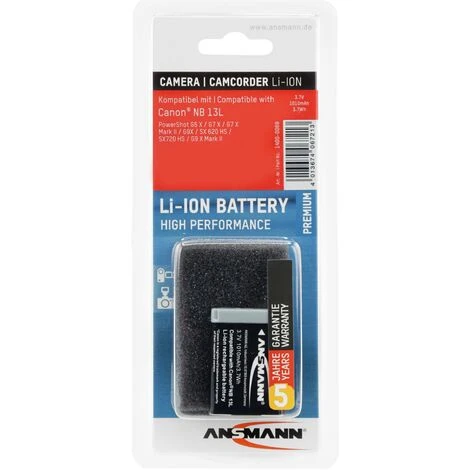 Ansmann A-Can NB 13L Batterie Pour Appareil Photo Remplace L'accu D'origine NB-13L 3.7 V 1010 MAh S152751 6 Ansmann A-Can NB 13L Batterie Pour Appareil Photo Remplace L'accu D'origine NB-13L 3.7 V 1010 MAh S152751 – Image 4