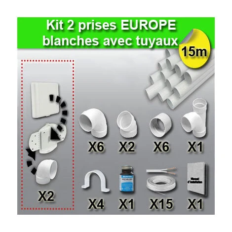 Kit 2 Prises + 1 Kit Prise Garage + 1 Kit Ramasse Miettes Noir 4 Kit 2 Prises + 1 Kit Prise Garage + 1 Kit Ramasse Miettes Noir – Image 2
