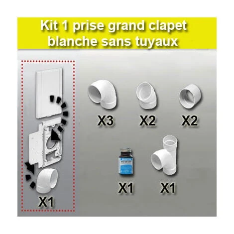 Kit 1 Prise Grand Clapet Blanc Sans Tuyau 3 Kit 1 Prise Grand Clapet Blanc Sans Tuyau