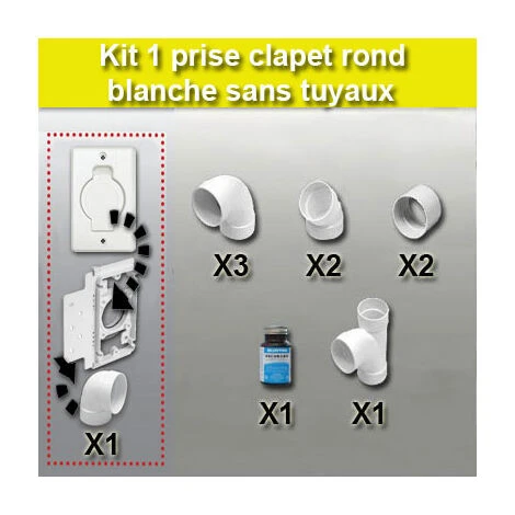 Kit 1 Prise Clapet Rond Blanc Sans Tuyau 3 Kit 1 Prise Clapet Rond Blanc Sans Tuyau