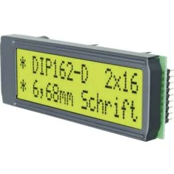 DISPLAY VISIONS Écran LCD Vert Jaune-vert (l X H X P) 68 X 26.8 X 10.8 Mm EADIP162-DNLED