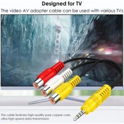 Câble 3.5MM à 3 RCA Câble Adaptateur Vidéo Composant AV Pour TV TCL -Dahuace Boutique 55293932 3