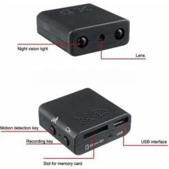 Mini Caméra Espion HD 1080P Caméra Sécurité Avec Vision Nocturne, Détection De Mouvement Pour Utiliser à La Maison, En Voiture, Au Bureau Ou à L'Extérieur -Dahuace Boutique 63700149 5