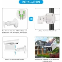 Caméra De Surveillance Solaire à énergie Solaire IP66 étanche Pour Extérieur Avec Détecteur De Mouvement, Lampe Solaire LED Pour Jardin Garage -Dahuace Boutique 66369636 4