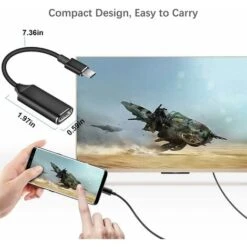 Adaptateur USB C Vers HDMI, Type C Vers HDMI 4K Convertisseur, Cable Type C Vers HDMI Pour Téléphone Portable Ordinateur HDTV Projecteur Compatible Avec Macbook IMac Pad Dell ASUS HP Huawei Samsung BF -Dahuace Boutique 67555421 3