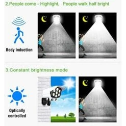 Solde- AGILITY, AGILITY Lampe Solaire D'extérieur Avec Détecteur De Mouvement Sans Fil Et Caméra De Sécurité Factice IP66 étanche 77 LED Lampe Murale Spot Pour Cour, Jardin, Terrasse, Garage, Allée -Dahuace Boutique 67819468 5