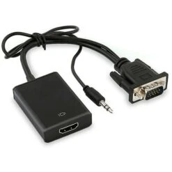 Câble Adaptateur Convertisseur VGA Mâle Vers HDMI Femelle Sortie 1080 P HD+Audio TV AV HDTV