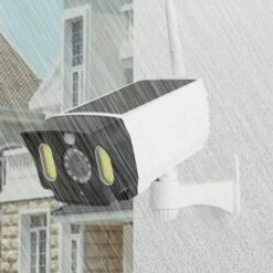 Caméras Factice D'extérieur Sécurité Et Antivol Avec Panneau Solaire Et Détecteur De Mouvement. CCTV LED étanche, Avec Lumière LED Rouge Clignotante Avec 20 LED Spot Lumière -Dahuace Boutique 71206796 4