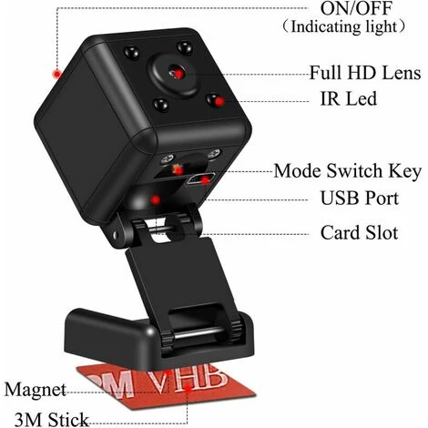 Mini Camera Espion Enregistreur,Full HD 1080P Magnetic Spy Cam Sans Fil Nanny Caméra Cachée Avec Détection De Mouvement Et Vision Nocturne, Interieur /Exterieur Micro Camera Surveillance 6 Mini Camera Espion Enregistreur,Full HD 1080P Magnetic Spy Cam Sans Fil Nanny Caméra Cachée Avec Détection De Mouvement Et Vision Nocturne, Interieur /Exterieur Micro Camera Surveillance – Image 4