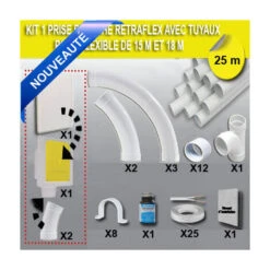Kit 1 Prise RETRAFLEX Blanche Nouvelle Génération, 20% Plus Petit Que Le Premier Modèle Avec 25m De Tuyaux Pvc (pour Flexibles De 15m Et 18m Non Fournis) 9 Kit 1 Prise RETRAFLEX Blanche Nouvelle Génération, 20% Plus Petit Que Le Premier Modèle Avec 25m De Tuyaux Pvc (pour Flexibles De 15m Et 18m Non Fournis) -Dahuace Boutique 7282532 3