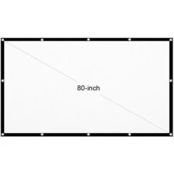 SEENLIN Ecran De Projecteur Hd Portable De 80 Pouces 16: 9 Ecran De Projection Pliable Epais Durable Pour Le Cinema Maison En Plein Air, Blanc