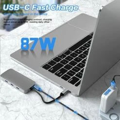 HUB USB C, Station D'accueil, Adaptateur USB C 10 En 1 Avec HDMI 4K, VGA, Type C PD, Ports USB 3.0, Ethernet RJ45, Lecteur De Carte SD/TF, AUX 3,5 Mm, Compatible Avec MacBook Pro/Air, Plus Appareils D -Dahuace Boutique 77809292 3