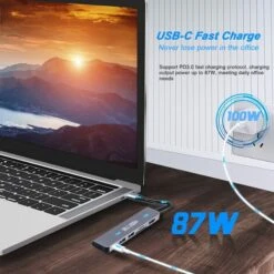 HUB USB C, Station D'accueil, Adaptateur USB C 10 En 1 Avec HDMI 4K, VGA, Type C PD, Ports USB 3.0, Ethernet RJ45, Lecteur De Carte SD/TF, AUX 3,5 Mm, Compatible Avec MacBook Pro/Air, Plus Appareils D -Dahuace Boutique 77809292 5