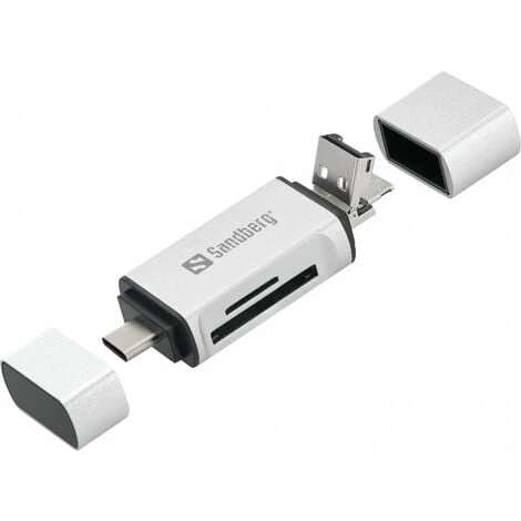 Sandberg Card Reader USB-C+USB+MicroUSB Lecteur De Carte Mémoire Argent - Lecteurs De Carte Mémoire (MicroSD (TransFlash),SD, Argent, USB, 1 Pièce(s), 80 Mm, 16 Mm) (136-28) 3 Sandberg Card Reader USB-C+USB+MicroUSB Lecteur De Carte Mémoire Argent - Lecteurs De Carte Mémoire (MicroSD (TransFlash),SD, Argent, USB, 1 Pièce(s), 80 Mm, 16 Mm) (136-28)