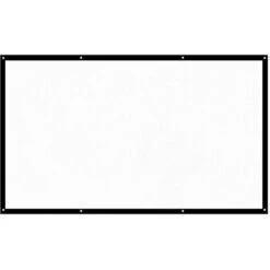 H120 120 Ecran De Projection Portable Hd: Dacron Blanc 16: 9, Ecran De Projection Video Diagonal De 120 Pouces, Fixe Au Mur, Monte Pour Films De Bureau A La Maison, Cinema A L'Interieur, Exterieur, B -Dahuace Boutique 79236656 2