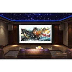 H120 120 Ecran De Projection Portable Hd: Dacron Blanc 16: 9, Ecran De Projection Video Diagonal De 120 Pouces, Fixe Au Mur, Monte Pour Films De Bureau A La Maison, Cinema A L'Interieur, Exterieur, B -Dahuace Boutique 79236656 3