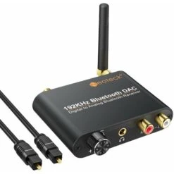 192kHz DAC Convertisseur Avec Bluetooth Récepteur 5.0 Digital Coaxial Toslink Vers Analogique Stéréo L/R RCA Contrôle Du Volume 3.5mm Adaptateur Audio