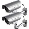 2 X Camera Factice Caméra Extérieure Factice Pour Une Utilisation Intérieure Ou Extérieure Avec Une Forme De Balle LED Clignotante （Argent） -Dahuace Boutique 85915183 1