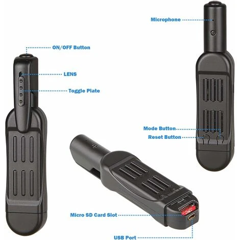 Mini Caméra Espion, Full HD 1080P Petite Caméra Cachée Enregistreur Vidéo Surveillance De Sécurité Portable Caméra De Poche 4 Mini Caméra Espion, Full HD 1080P Petite Caméra Cachée Enregistreur Vidéo Surveillance De Sécurité Portable Caméra De Poche – Image 2