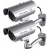 2 X Camera Factice Caméra Extérieure Factice Pour Une Utilisation Intérieure Ou Extérieure Avec Une Forme De Balle LED Clignotante Guazhuni（Argent） Thsinde -Dahuace Boutique 88207863 1
