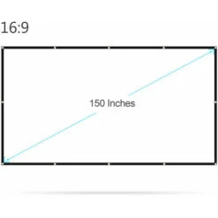 SEENLIN 150 Pouces Ecran De Projection Ecran Large 16: 9 Ecran De Projection Portable Anti-Froissement Pliable Interieur Exterieur Projecteur Films Ecran Pour Bureau A Domicile, Blanc, 150 Pouces