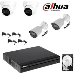 DAHUA DVR VIDEO SURVEILLANCE KIT 4 CANAUX 4 CAMERAS 2 MPX HD 2 TB