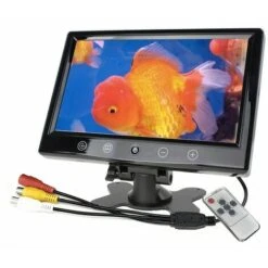 MONITEUR LCD 10.1 POUCES BOUTONS TACTILES TÉLÉCOMMANDE 2 ENTRÉES AV VOITURE