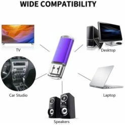 Lot De 2 Cle USB 64 Go Cléf USB 2.0 Flash Drive Stockage Disque Mémoire Stick Avec Cordes (Bleu/Violet 64GB) -Dahuace Boutique 89979313 3