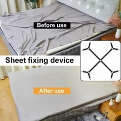 Sangs De Drap De Lit, Sangs De Support De Drap De Lit Longues Réglabs Pinces Pour Drap De Lit, Tendeur Drap Housse De Lit Avec 8 Clips Pour Housse De Coussin Drap De Lit Ou Housse De Canapé -Dahuace Boutique 90066512 4