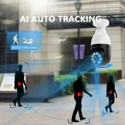 Caméra Ampoule WiFi 360 Degrés Extérieure, 2,4 GHz Et 5 GHz WiFi Ampoule Caméra, Caméra De Sécurité Sans Fil WiFi 1080P Avec Détection De Mouvement Humain Jour Et Nuit Audio Bidirectionnel -Dahuace Boutique 90519407 3