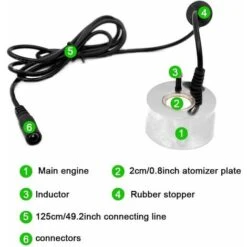 Brumisateur à Ultrasons 24 V Avec Adaptateur D'alimentation, Atomiseur D'humidificateur D'air De Fontaine De Brumisateur De Poisson Argenté (prise Britannique) -Dahuace Boutique 90616559 3