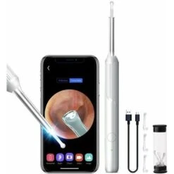 Otoscope Oreille,Endoscope Nettoyage Oreille Kit, HD Camera Oreille Nettoyage Avec 6 Lumières LED, 3.6mm WiFi San Fil ，Pour Téléphone Intelligent