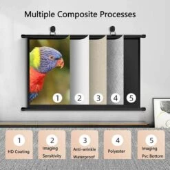 Écran De Videoprojecteur, Toile De Videoprojecteur,16:9 HD Ecran De Projection, Anti-froissement Ecran Projection Enroulable, Pour Bureau (Mural/Plafond) -Dahuace Boutique 92599104 3