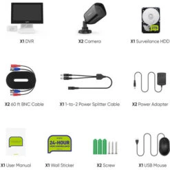 SANNCE Le Kit De Système De Vidéosurveillance De Sécurité 4 Canaux CCTV Prend En Charge ONVIF Outdoor 2 Caméras - Disque Dur De 2 To -Dahuace Boutique 93430122 5